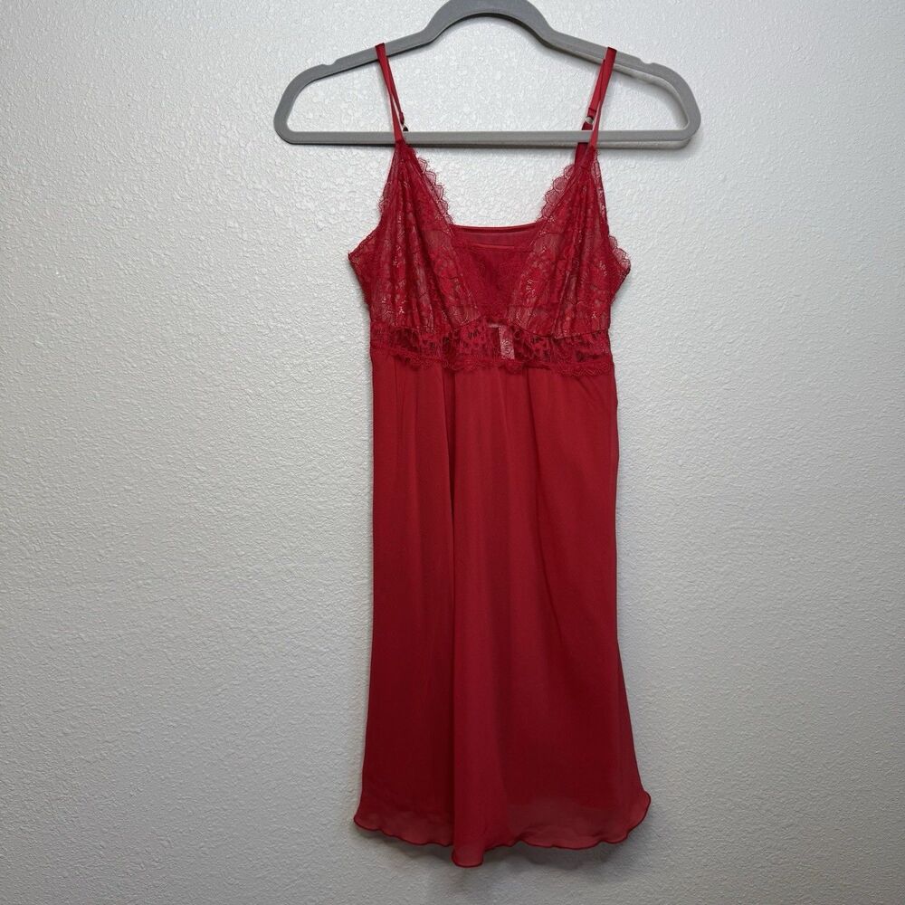 Soma Size XS Sexy Chemise Rayon/ Spandex Red Lace Detail Gown